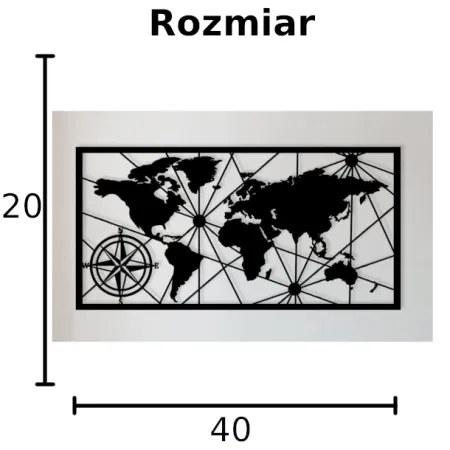 Mapa świata DEKORACJA ŚCIENNA obraz na ścianę