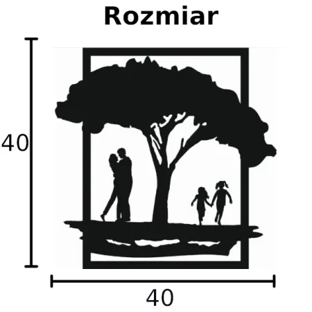 Rodzina pod drzewem DEKORACJA ŚCIENNA obraz na ścianę