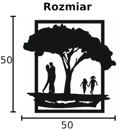 Rodzina pod drzewem DEKORACJA ŚCIENNA obraz na ścianę