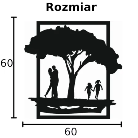 Rodzina pod drzewem DEKORACJA ŚCIENNA obraz na ścianę
