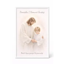 Plakat „Pamiątka I Komunii Świętej” – Jezus z dzieckiem