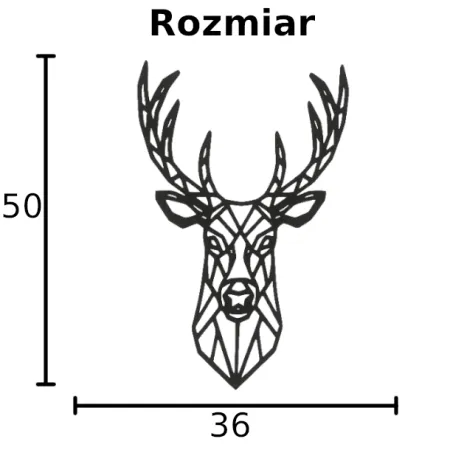 JELEŃ  geometryczny DEKORACJA ŚCIENNA ażurowy obraz na ścianę