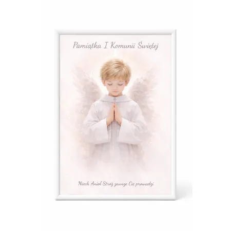 Plakat „Pamiątka I Komunii Świętej” – Anielska opieka