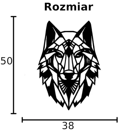 WILK  geometryczny DEKORACJA ŚCIENNA ażurowy obraz na ścianę