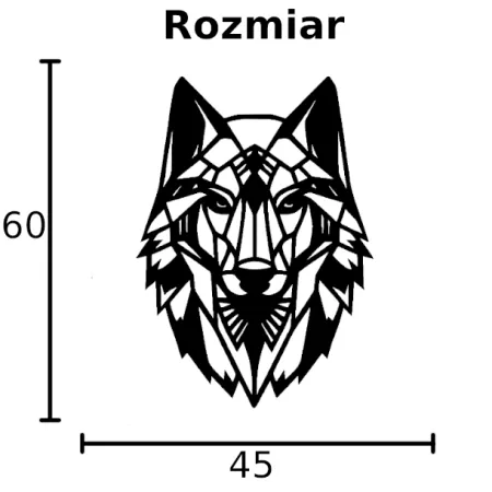 WILK  geometryczny DEKORACJA ŚCIENNA ażurowy obraz na ścianę